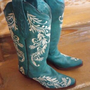 Deep Turquoise Corral Boots In New Condition